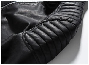 เสื้อแจ็คเก็ตบอมเบอร์ทรงไบค์เกอร์ คอตั้ง ผ้าถักขนแกะ สำหรับผู้ชาย ไซส์ใหญ่ กันน้ำ เป็นมิตรกับสิ่งแวดล้อม สำหรับฤดูหนาว - Product Image 6