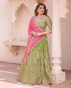 Designer indien Readymade Lehenga Choli Dupatta Faux Georgette Zari Work Broderie Party Wear Bollywood Outfit for Formal - Product Image 3