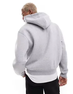 Men's Gray Hooded Sweatshirt Oversized Fit Solid Colour Casual <b>Fleece</b> <b>Hoodie</b> With Front Pocket Autumn Wear 2027 - Product Image 6
