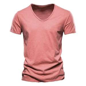 T-shirt Homme Col Rond Personnalisé à Manches Courtes 2026 – 100% Coton et Fibre de Bambou, Motif Écossais Peigné Respirant - Product Image 3