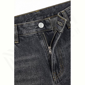 Jeans en denim pour homme, taille haute, coupe slim, coton extensible de haute qualité, tissage, résistance à l'usure, style tendance, réparation personnalisée - Product Image 4
