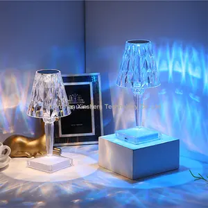 装飾的な色の花調光可能なナイトライトクリスタルLedスマートホーム屋内照明テーブルランプロマンチックなディナーライト