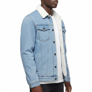 แจ็คเก็ตเดนิมเพิ่มประสิทธิภาพการสวมใส่ที่ดีที่สุดสำหรับผู้ชาย ขายส่งราคาดี ลุคสตรีท แจ็คเก็ตเดนิมสีพื้นสำหรับผู้ชาย - Product Image 4