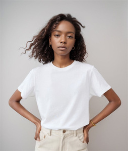 180gsm femmes décontracté 100% coton blanc plaine col rond respirant confortable femme à manches courtes T-shirt pour hommes - Product Image 3