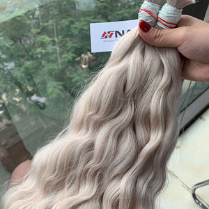 Super doble dibujado 100% extensiones de cabello crudo virgen vietnamita calidad Premium a granel 100 gramos colores claros 26 pulgadas agua Natural - Product Image 1