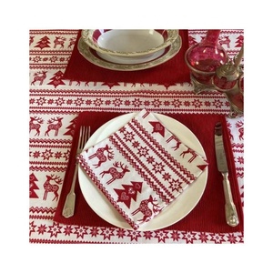 Fully Customizable Attractive Vintage Boho Embroidered Linen Christmas <b>Party</b> Washable Square Waterproof Durable Jacquard <b>Table</b> - Product Image 6