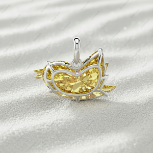 Colgantes y Dijes de Joyería Fina de Plata de Ley 925 Chapados en Oro con Pájaro Amarillo Navideño de Fantasía, Diamantes Cultivados en Laboratorio Certificados por GIA - Product Image 3