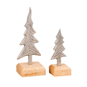 Arbre de Noël moderne fait à la main en aluminium fini argent Table de bureau en métal artisanat pour la décoration intérieure de villa décor à la maison - Product Image 4