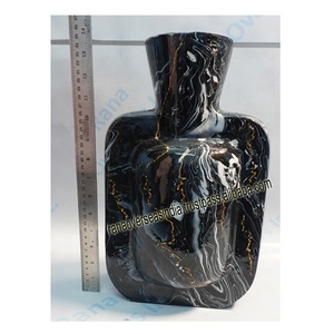 Florero de aluminio grande personalizado, diseño moderno negro elegante para decoración del hogar, florero de mesa recién llegado - Product Image 5