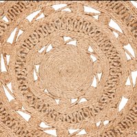 Tapis d'intérieur en jute tressé réversible de style classique, écologique, couleur unie, poils moyens, épais, fil naturel, chambre à coucher