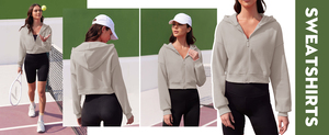 Sudadera Corta con Capucha para Mujer, Color Gris Sólido, Manga Larga, Tejido de Mezcla de Algodón, Diseño con Cierre para Otoño - Product Image 6