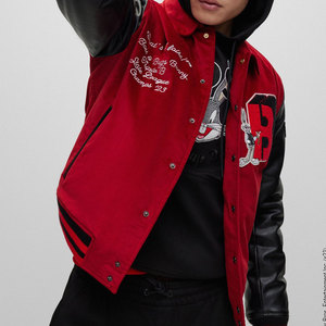 Chaqueta Bomber Premium para Hombre, Personalizable, Cuerpo de Lana, Mangas de Algodón, Estilo Clásico de Béisbol, Ropa Urbana, Pedido al por Mayor - Product Image 6