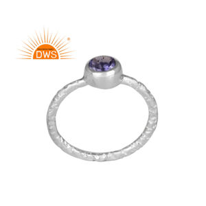 Anillo apilable de piedras preciosas de iolita Natural de plata de ley fina superventas, joyería personalizada para mujer, regalo para ella - Product Image 1