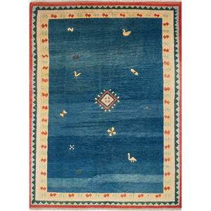 Tapis en laine 3D Nuray Blue de grande surface, noué à la main, motifs géométriques et abstraits, tapis rectangulaire pour salon, modèle Pae-339 - Product Image 1