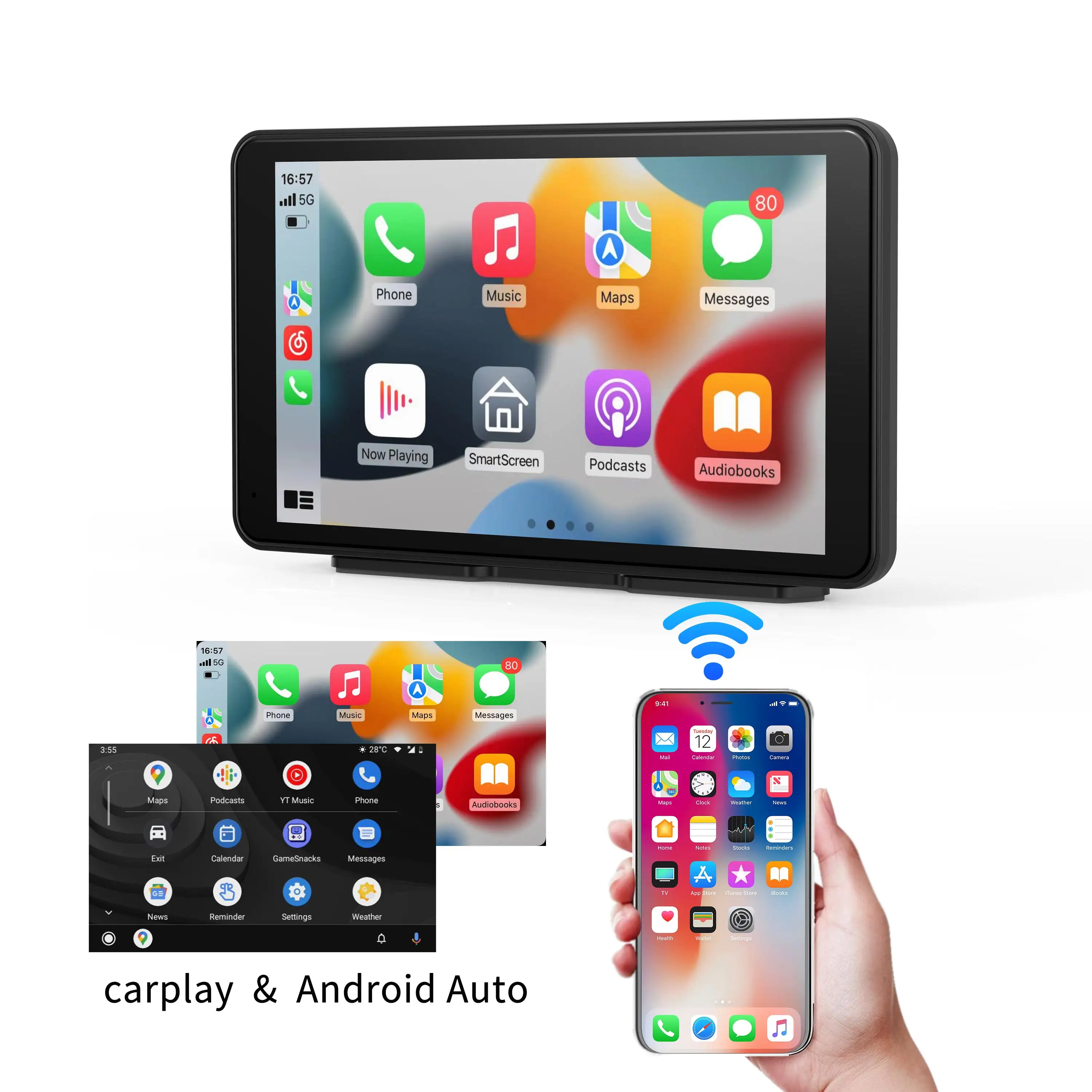 7 Zoll Autoradio Touchscreen BT Stereo Android Auto Autoradio Carplay Auto Play Dashcam DVD Audio System MP5 Player