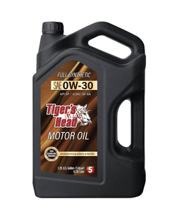 Tiger's Head Full Synthetic Anti-Wear Automotive Lubricant <b>SAE</b> 0W-<b>30</b> Motor Oil 3 Pack 5 Quart - Product Image 1