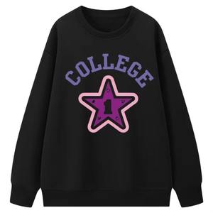 Suéter Casual de Punto con Cuello Redondo |   100% Algodón Forrado y Lavado |   Dibujos Animados del Campus Primavera/Otoño |   Servicio de Bordado e Impresión Personalizada - Product Image 4