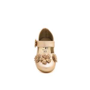 Escarpins décontractés pour filles dorées à talons carrés et fins KD0599 Style Stilettos Bout pointu Hauteur du talon bas Fermeture à enfiler 5cm - Product Image 1