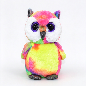 ตุ๊กตานกฮูกย้อมสีนีออนรุ้งสุดน่ารัก ตุ๊กตานกฮูกตาโตสีม่วงวิบวับ นุ่มนิ่ม นั่งได้ - Product Image 6