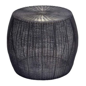 Tabouret moderne en fil de fer Revêtement en poudre noire Meubles en métal fini pour la maison Utilisation du salon Table basse parfaite - Product Image 5