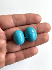 51.26 carats Turquoise Arizona Cabochons 2 pièces paire de qualité supérieure pour la fabrication de bijoux fins pierres précieuses naturelles - Product Image 6