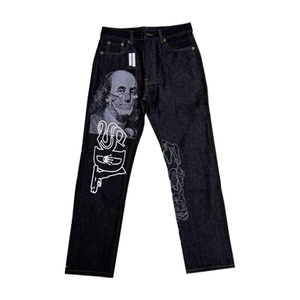 Jeans personnalisés imprimés au laser pour hommes, jeans en denim Y2K, jeans de haute qualité et premium pour hommes, pantalons en denim SDL à prix avantageux - Product Image 3