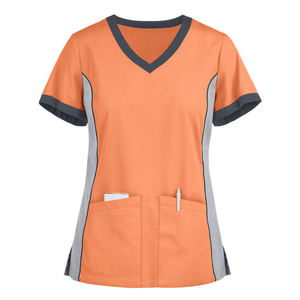 Hospital <b>Scrub</b> <b>Uniform</b> Set Wholesale Custom Logo Knitted Fabric Breathable Comfortable Medical <b>Uniform</b> - Product Image 5