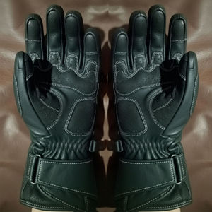Gants de moto pour sports d'hiver en plein air, imperméables, coupe-vent, compatibles écran tactile, en cuir, à doigts entiers - Product Image 6