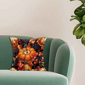 Coussin décoratif à motif citrouille : Décoration de fête d'Halloween et accent confortable, 20"x20" - 50x50 cm - Product Image 1