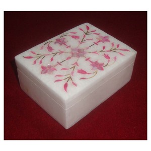 Handmade and Polished New Exclusive Design Pure <b>White</b> Marble Inlaid <b>Boxes</b> for Home Decoration <b>Gifts</b> Purpose - Product Image 1