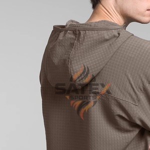 Sweat à capuche zippé pour homme 100% coton, respirant, en polaire, service OEM, haute qualité, 2 poches brodées - Product Image 4