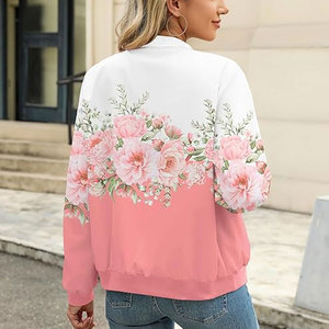 Wholesale Custom Cotton Zipper Up <b>Bomber</b> <b>Jackets</b> for Winter Women Plus Size Custom Baseball <b>Varsity</b> <b>Jackets</b> - Product Image 5