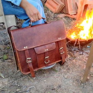 Handmade 13/15/16/18 Inch Unisex Leather <b>Messenger</b> <b>Bag</b> Large Custom Pattern Sport Duffle Briefcase for Travel for Laptop - Product Image 3