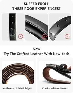 Hombres con estilo al por mayor de cuero genuino Formal vestido cinturones Casual Jeans cinturón para hombres 2025 OEM nuevo logotipo personalizado de alta calidad de moda - Product Image 5