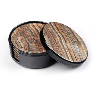 Round White and Blue Resin Coaster Fast Water Absorbent Diatomite Mat & <b>Pad</b> for Tea & <b>Coffee</b> Hot Seller - Product Image 3