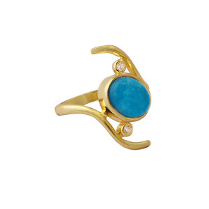 Bague en cornaline avec zircon cubique plaqué or coupe lisse Orange forme ovale pierre précieuse bijoux conçus à la main matériau principal en laiton - Product Image 5