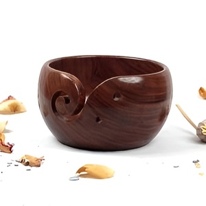 Cuenco de hilo de madera de bajo precio hecho a mano por artesanos indios con madera de mango de primera calidad para tejer y ganchillo - Product Image 2