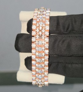 Reloj de Lujo con Esfera Marrón de Dos Tonos, Completamente Adornado con Moissanita, Acero Inoxidable, Estilo Vintage, Hip Hop Clásico, Movimiento Miyota, Pantalla Analógica - Product Image 5