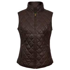 Nouvelle conception Gilet en cuir véritable pour femmes en coton Imperméable Respirant Sans manches Vêtement d'extérieur Vente directe d'usine - Product Image 1