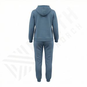 Ensembles de survêtement d'hiver pour femmes à capuche personnalisables 100% coton polaire Séchage rapide Respirant Vêtements d'entraînement Gym Fitness Tenue sportive - Product Image 2