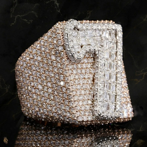 แหวนฮิปฮอปของผู้ชายสไตล์ใหม่925เงินสเตอลิงโมอิสซานไนต์เพชรกลมใส VVS สำหรับงานแต่งงานงานหมั้น - Product Image 4