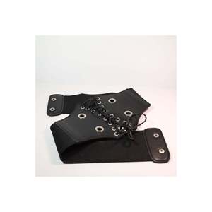 Ceinture élastique pour femme avec détails à œillets, ceinture pour veste, ceinture pour chemise, ceinture pour robe - NOIR - Product Image 2