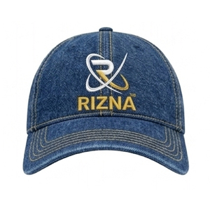 Gorra de Béisbol RIZNA de Mezclilla, 6 Paneles, Ajustable, Unisex, Estilo Casual Vintage, Lavada, con Logotipo Bordado en 3D en el Panel Frontal, Azul, Algodón, Metal - Product Image 1