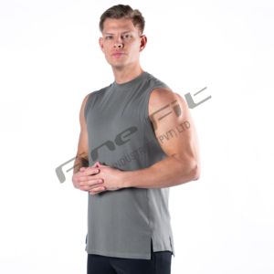Camisetas sin mangas de algodón tejido personalizadas para hombre, transpirables, para gimnasio, entrenamiento, fitness, culturismo, con aberturas en los brazos, estilo casual. - Product Image 6
