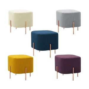 Pouf ottoman rond en velours vert avec revêtement métallique, idéal pour la maison, les hôtels et les villas – Meuble décoratif en promotion - Product Image 3