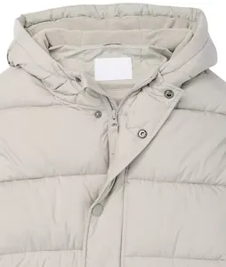 Chaqueta Acolchada Ligera para Hombre con Capucha Ajustable y Bolsillos con Cremallera para Actividades al Aire Libre de Invierno con Logotipo Bordado en Chenilla - Product Image 5