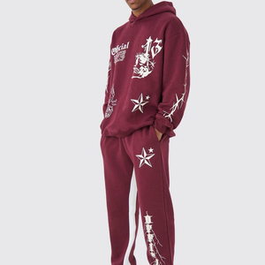 Jersey personalizado de algodón 100% para hombre, traje de talla XL, transpirable, de talla grande, informal, ropa de calle, Sudadera con capucha, chándales estampados de invierno - Product Image 1