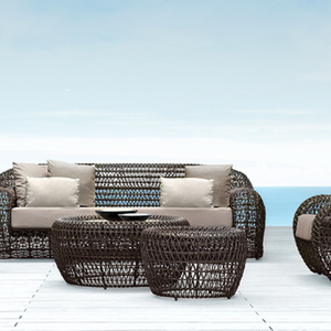 Mesa de centro de mimbre tejida a mano con tapa de cristal | Mesa ovalada de ratán moderna para exteriores e interiores para decoración de sala de estar y Patio - Product Image 6