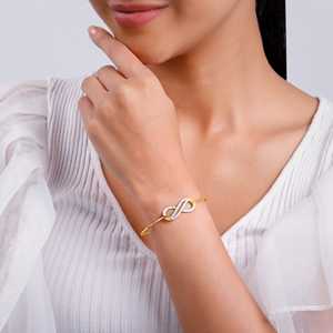 Heer by GIVA Bracelet jonc en diamant doré Luxinity Lab - Product Image 2