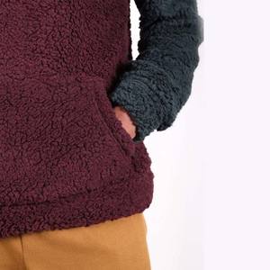 Contraste Sherpa doublé pull à capuche hommes hiver chaud polaire veste doux épais sweat à capuche décontracté vêtements de plein air haut à capuche - Product Image 6